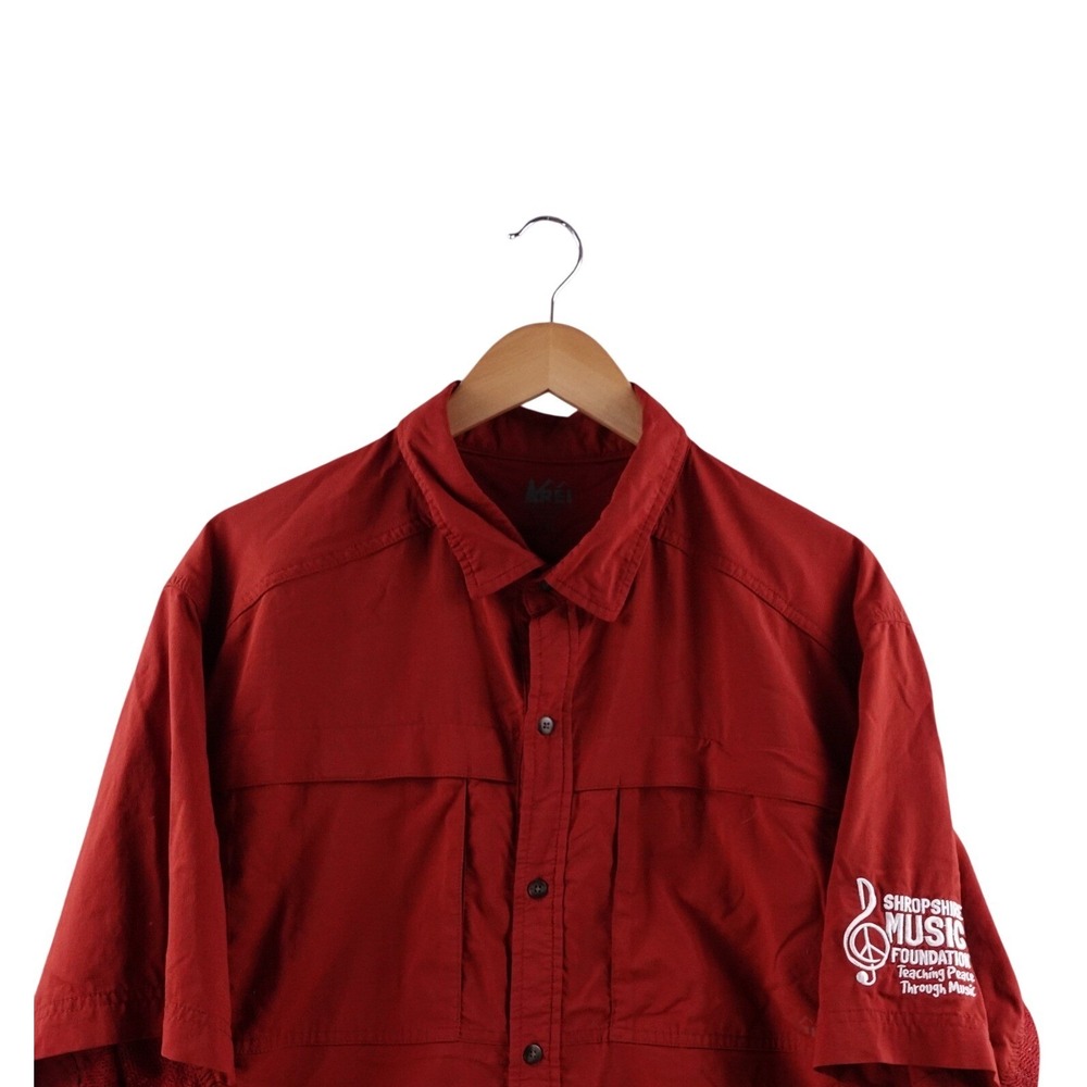 REI Men's Red Short Sleeve Button Up‎ Shirt Size XXL Outdoor Camping Hiking